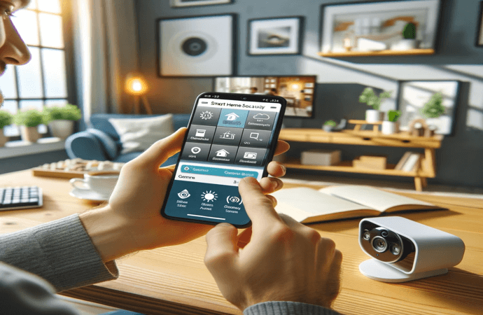 smart home security system on a smartphone app