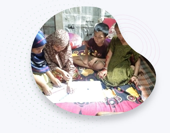 Kids in Mohakhali making a Poster in Thunderstorm with Abdullah